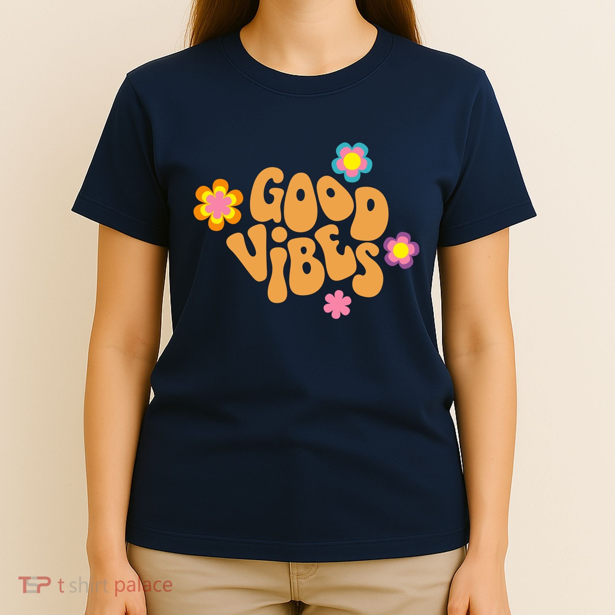 Good Vibes Retro Groovy Flower T-Shirt