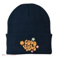 Good Vibes Retro Groovy Flower Beanie thumb 0
