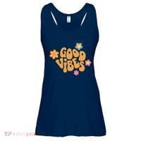 Good Vibes Retro Groovy Flower Ladies Essential Flowy Tank thumb 0