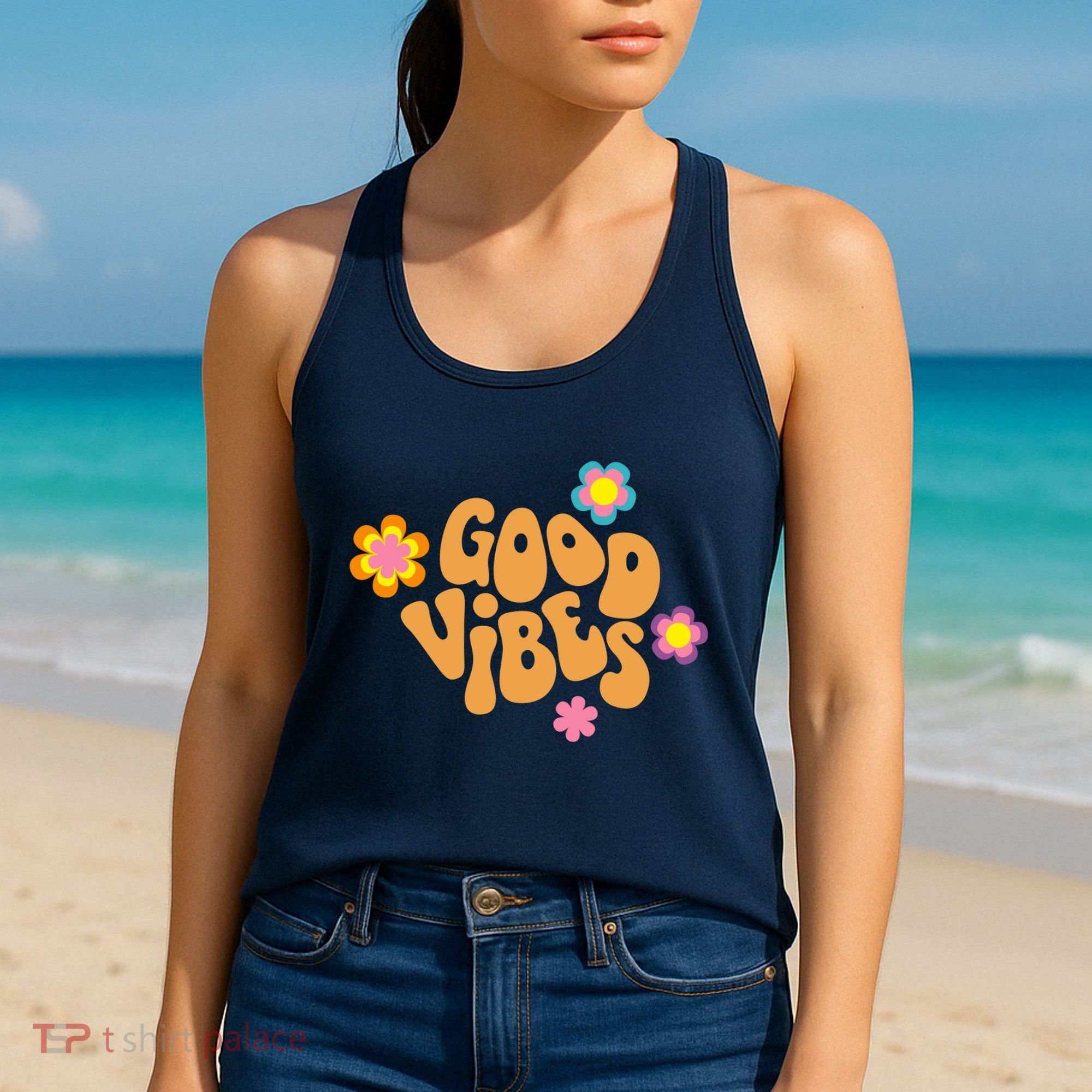Good Vibes Retro Groovy Flower Women's Tank Top