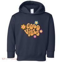 Good Vibes Retro Groovy Flower Toddler Hoodie thumb 0