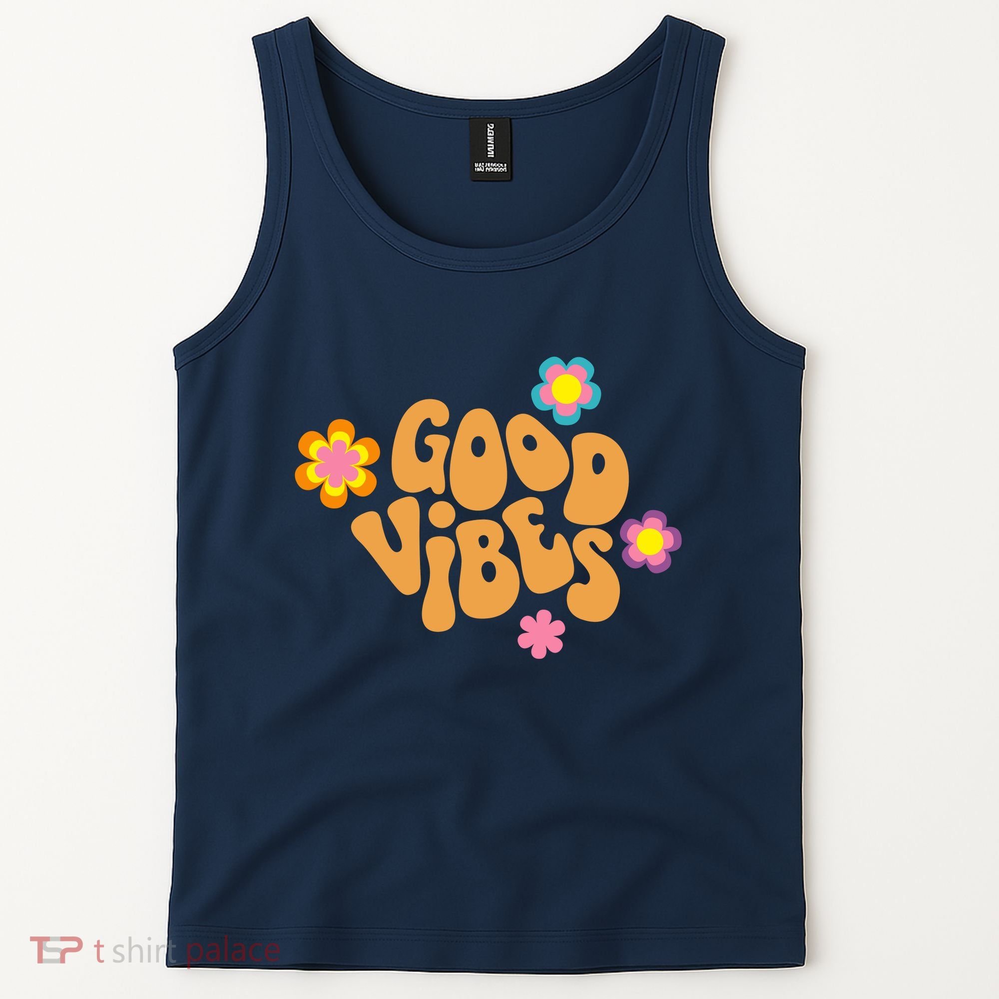 Good Vibes Retro Groovy Flower Tank Top
