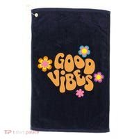 Good Vibes Retro Groovy Flower Golf Towel thumb 0