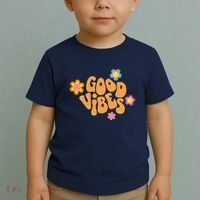 Good Vibes Retro Groovy Flower Toddler T-Shirt thumb 2