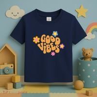Good Vibes Retro Groovy Flower Toddler T-Shirt thumb 3