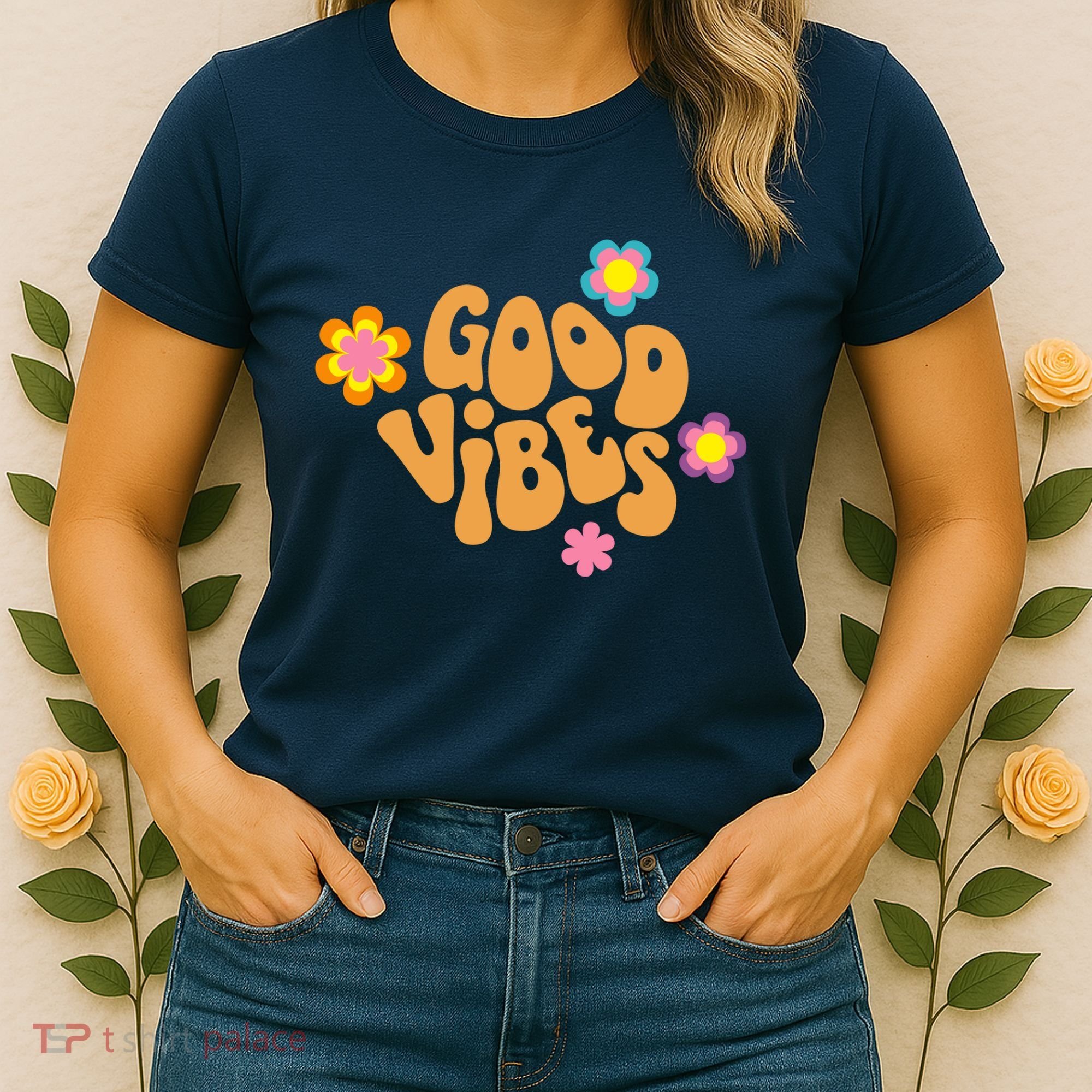 Good Vibes Retro Groovy Flower Women's T-Shirt