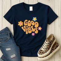 Good Vibes Retro Groovy Flower Women's T-Shirt thumb 3