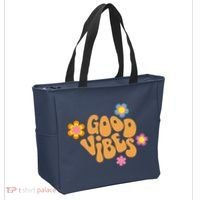 Good Vibes Retro Groovy Flower Tote Bag thumb 2