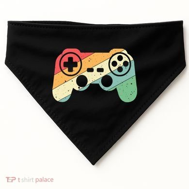 Gamer Vintage Retro Video Game Controller Gaming USA-Made Doggie Bandana