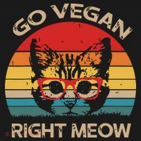 Go Vegan Right Meow Funny Cat Vegan Backpack thumb 2