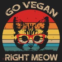 Go Vegan Right Meow Funny Cat Vegan Tumbler thumb 3