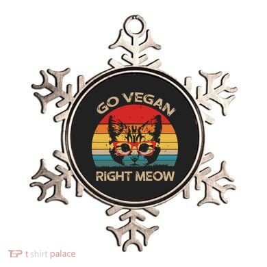 Go Vegan Right Meow Funny Cat Vegan Ornament
