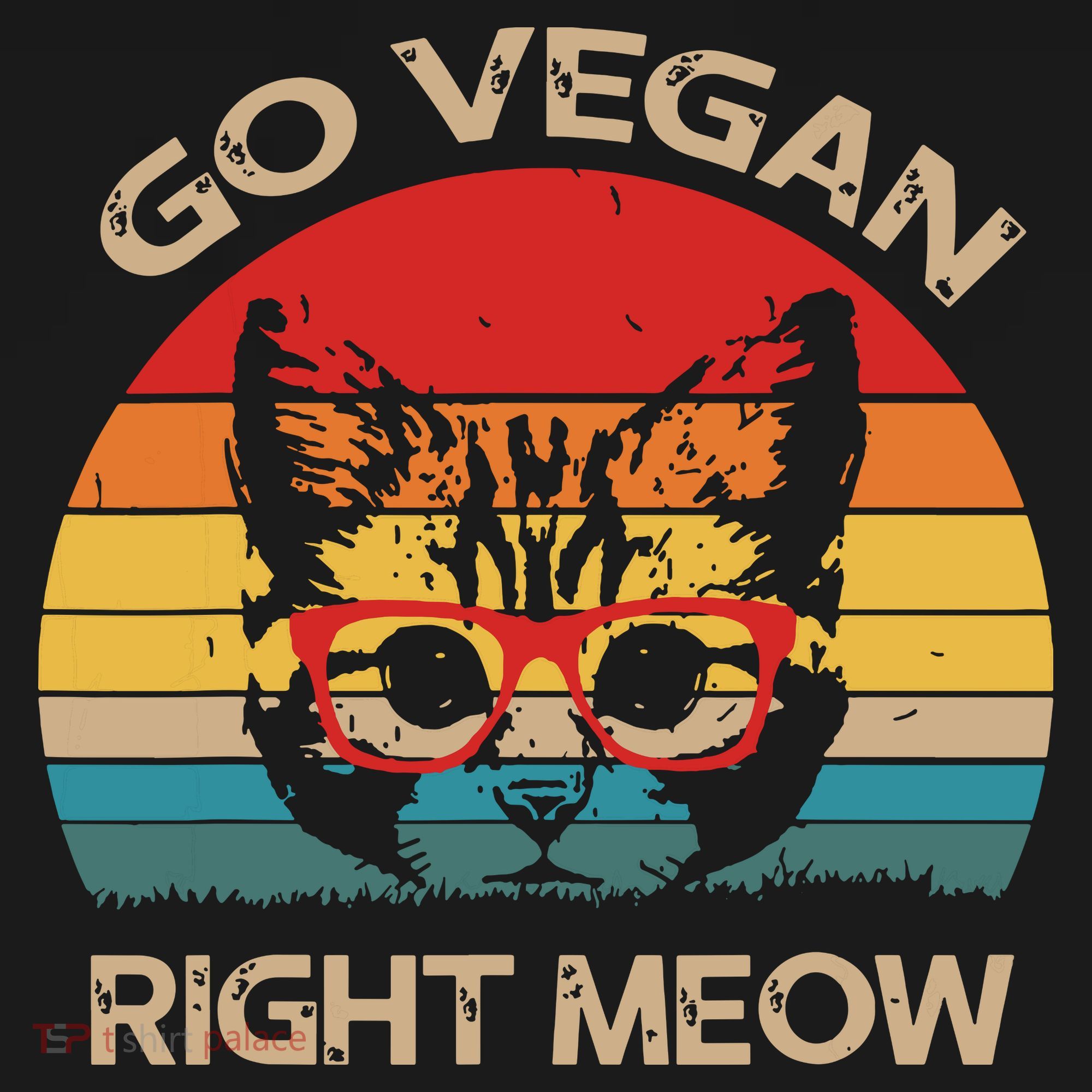 Go Vegan Right Meow Funny Cat Vegan Ornament