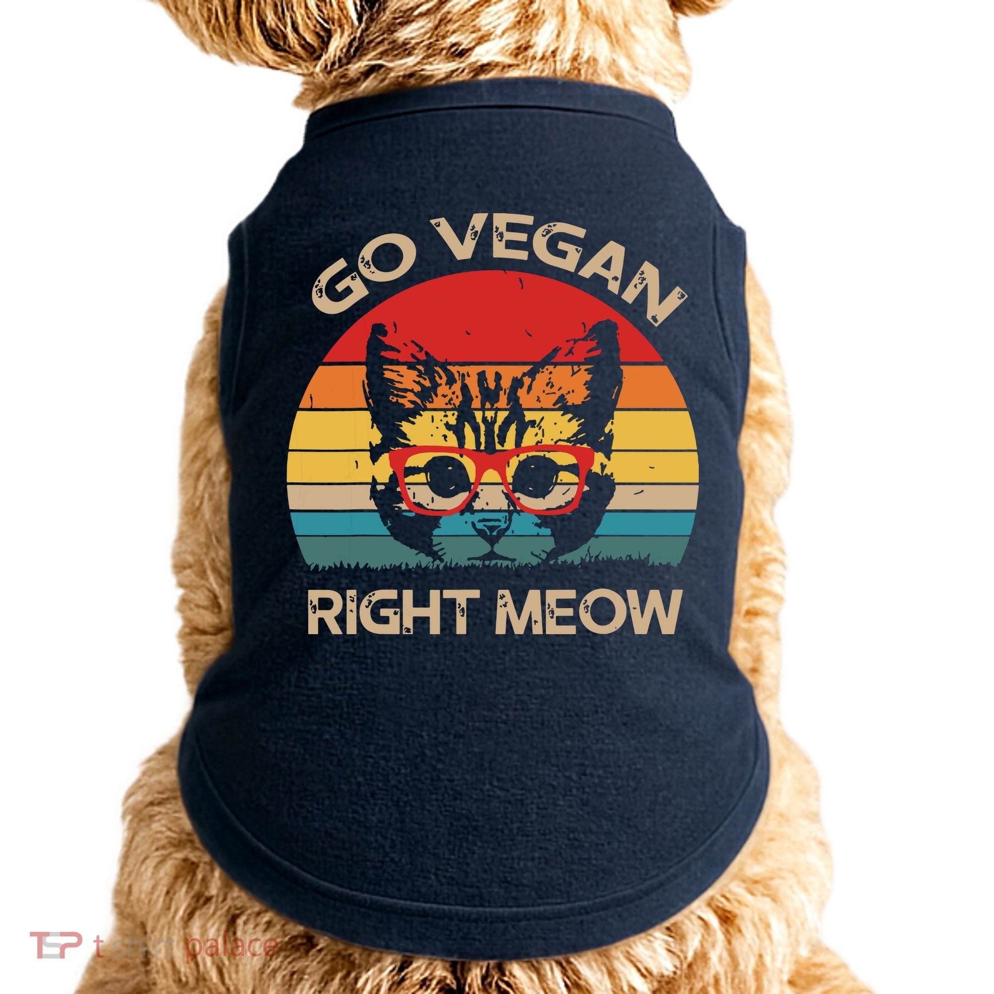 Go Vegan Right Meow Funny Cat Vegan Doggie Tank