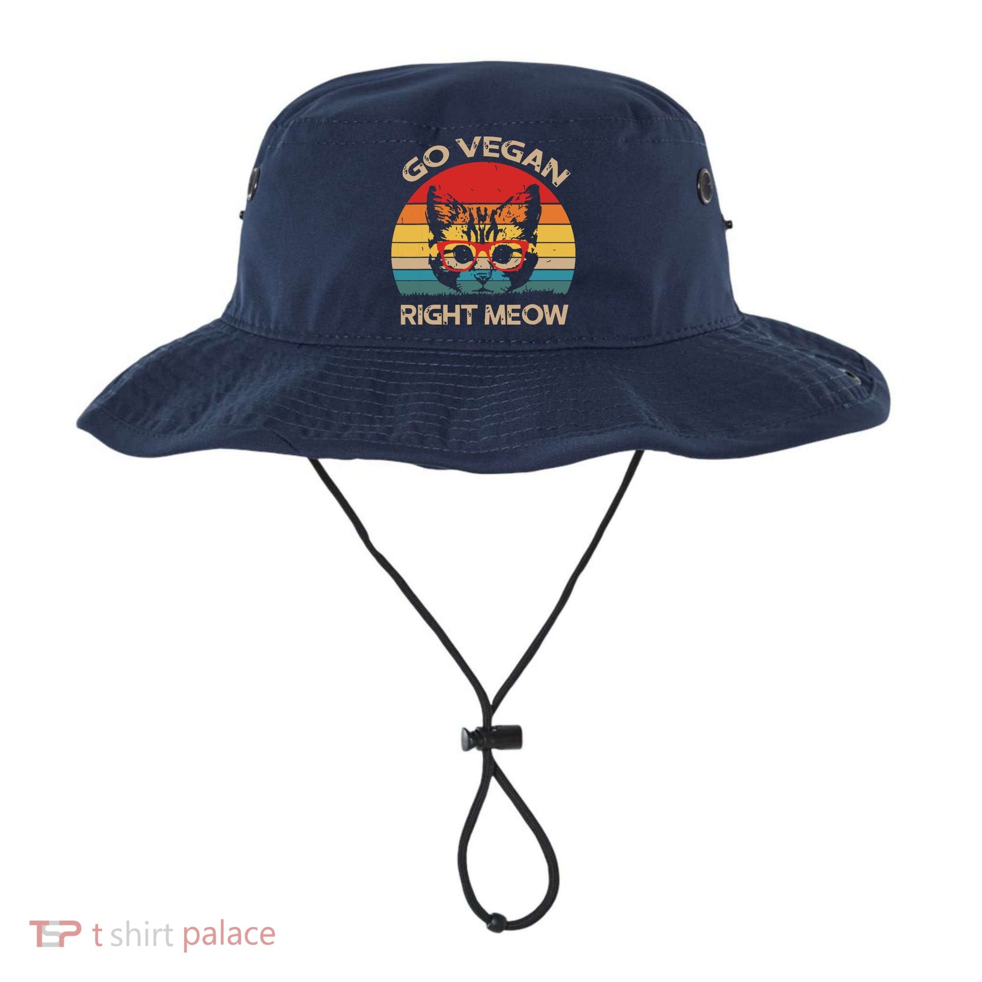 Go Vegan Right Meow Funny Cat Vegan Bucket Hat