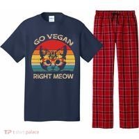 Go Vegan Right Meow Funny Cat Vegan Pajama Set thumb 0