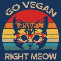 Go Vegan Right Meow Funny Cat Vegan Women's Hoodie thumb 2
