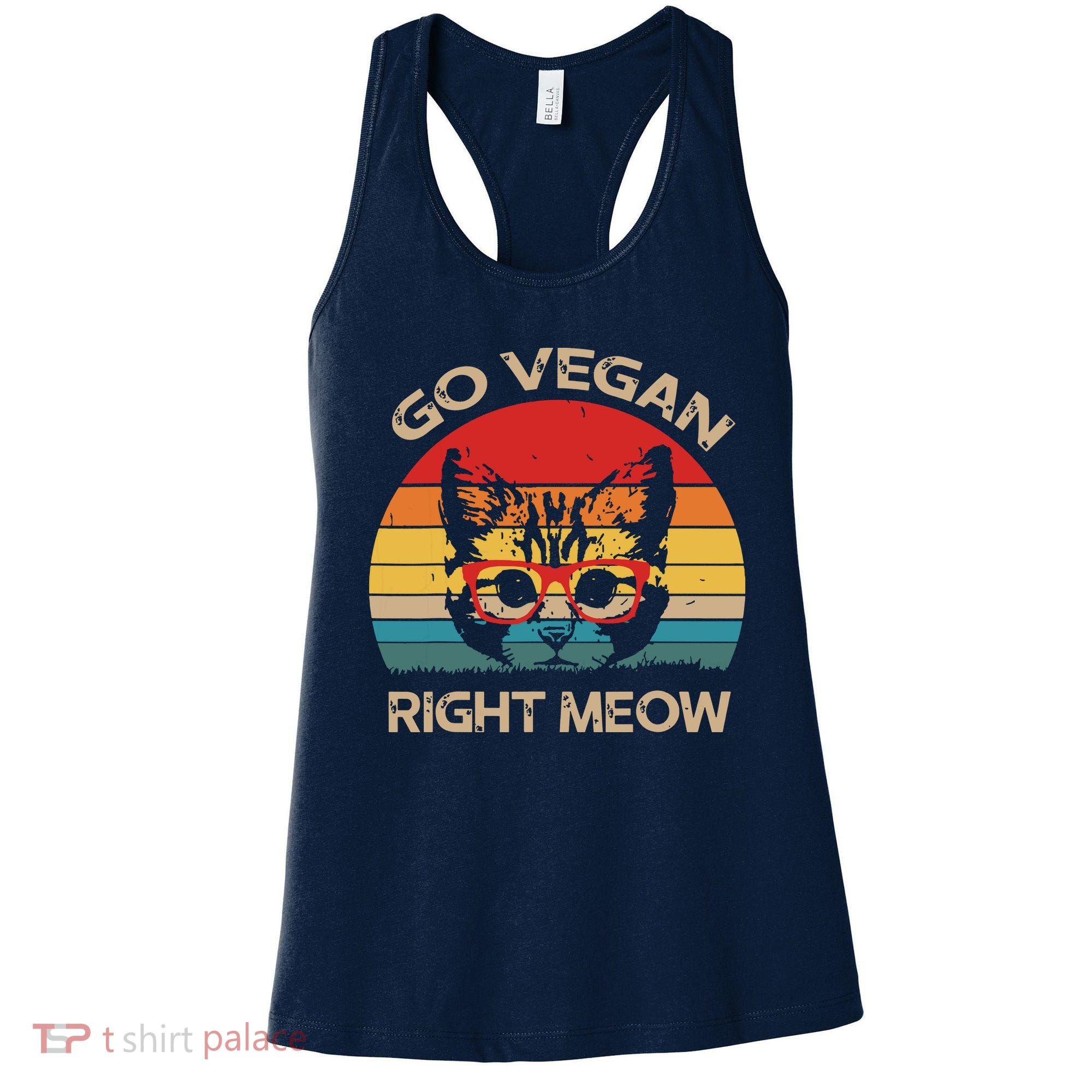 Go Vegan Right Meow Funny Cat Vegan Women's Tank Top
