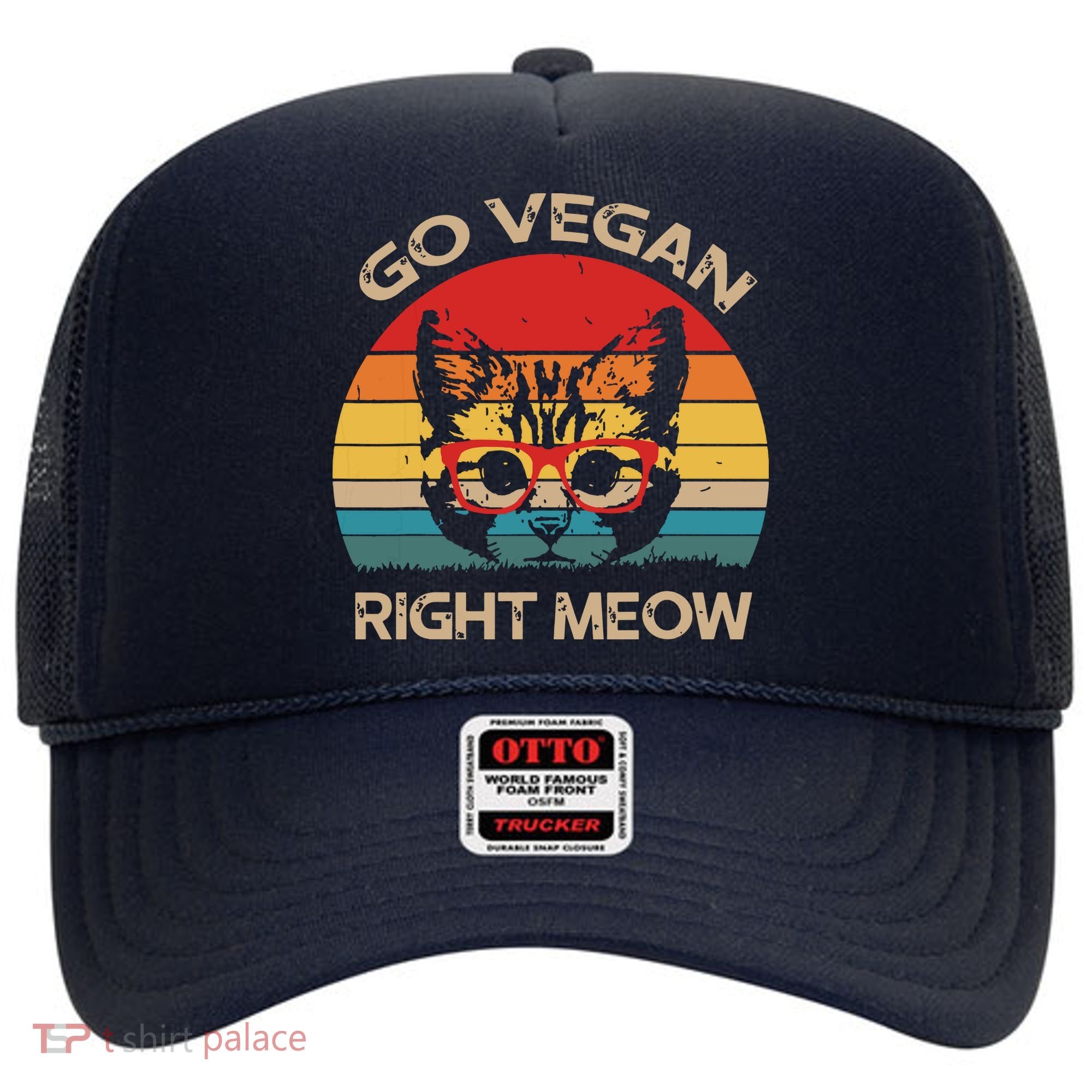 Go Vegan Right Meow Funny Cat Vegan Hat