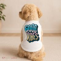 Good Vibes Retro Positive Quote Doggie Tank thumb 2
