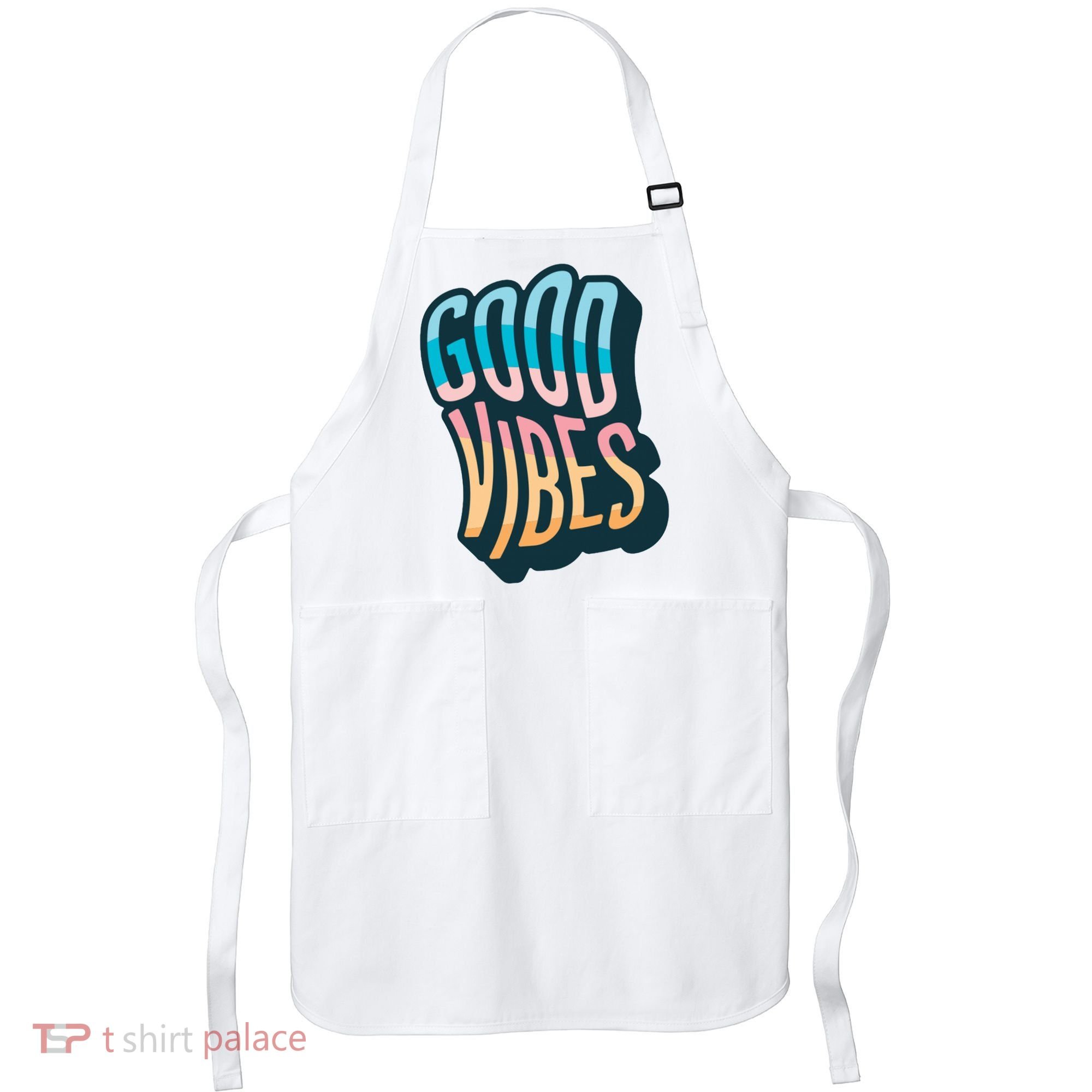 Good Vibes Retro Positive Quote Apron