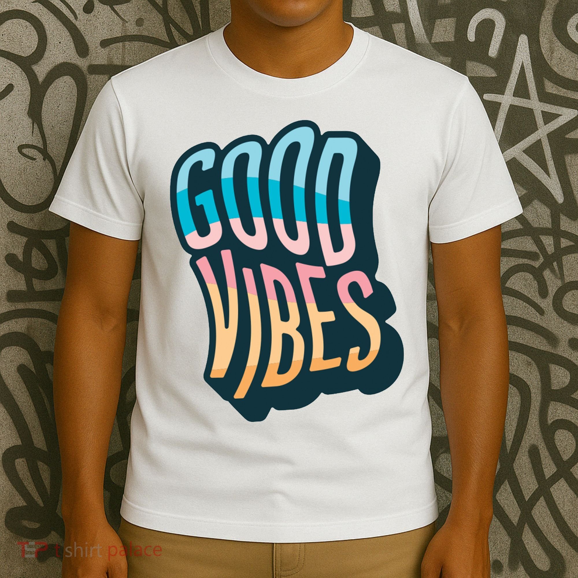 Good Vibes Retro Positive Quote T-Shirt