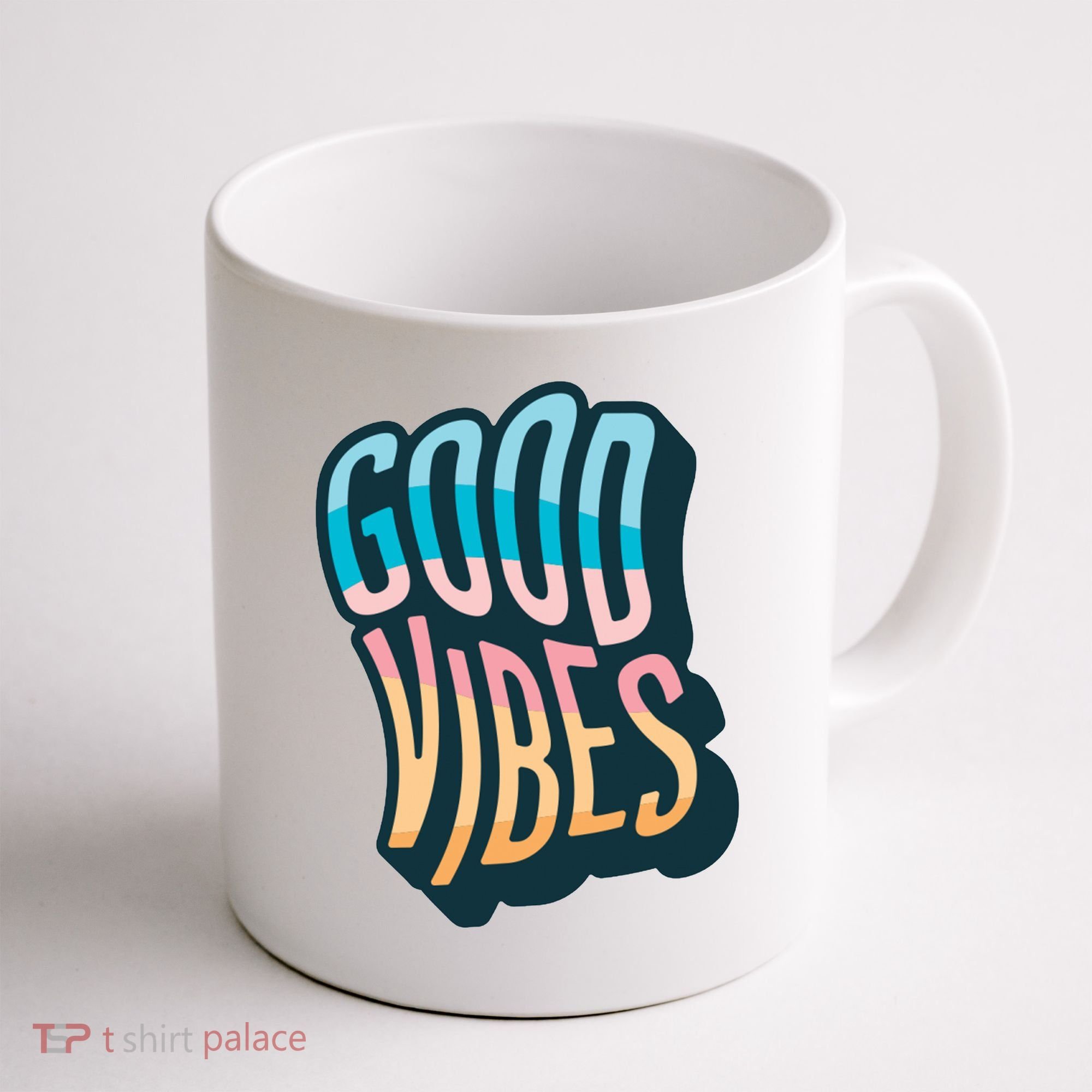 Good Vibes Retro Positive Quote Coffee Mug