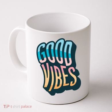 Good Vibes Retro Positive Quote Coffee Mug