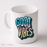 Good Vibes Retro Positive Quote Coffee Mug thumb 0