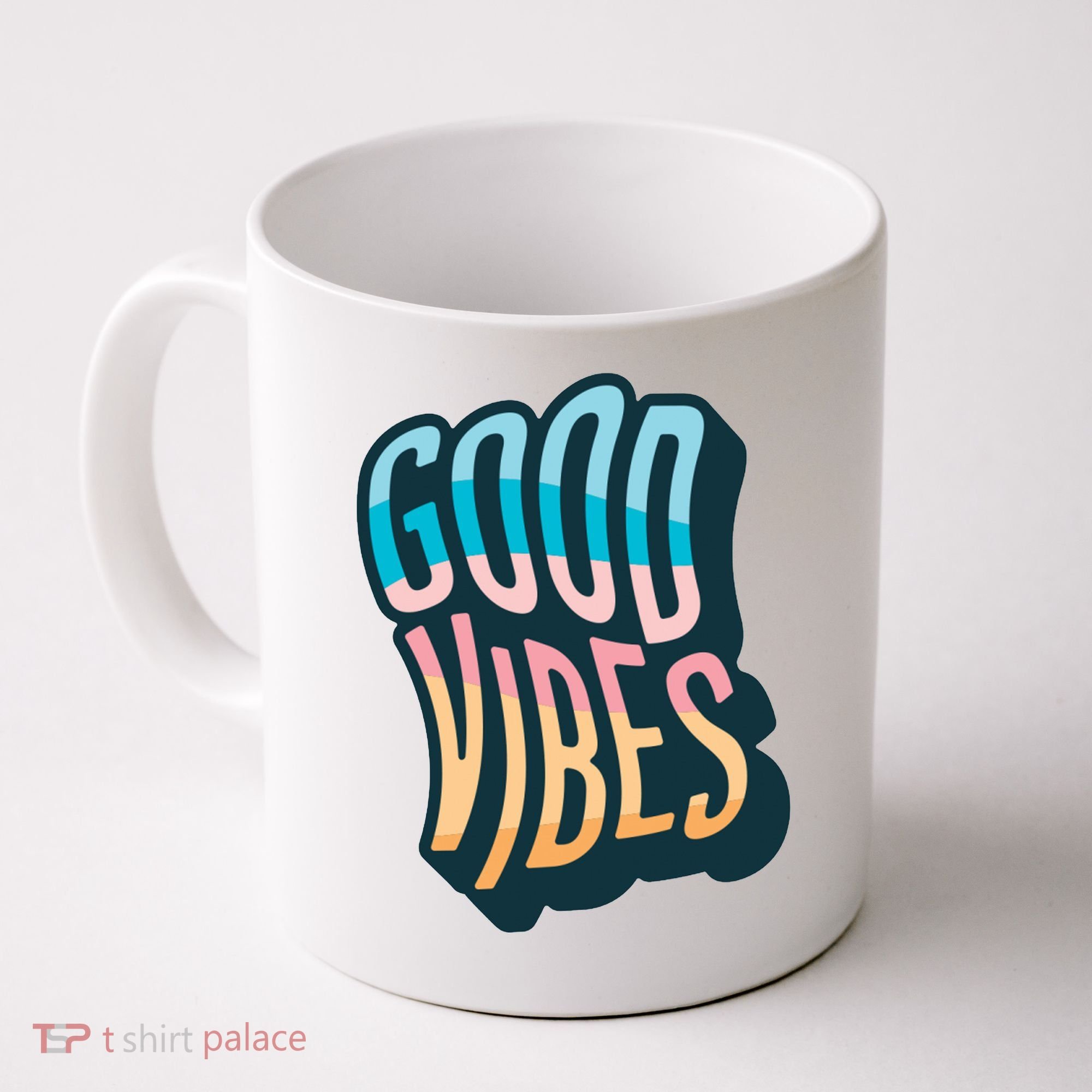 Good Vibes Retro Positive Quote Coffee Mug