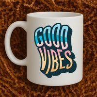 Good Vibes Retro Positive Quote Coffee Mug thumb 2
