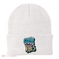 Good Vibes Retro Positive Quote Beanie thumb 0