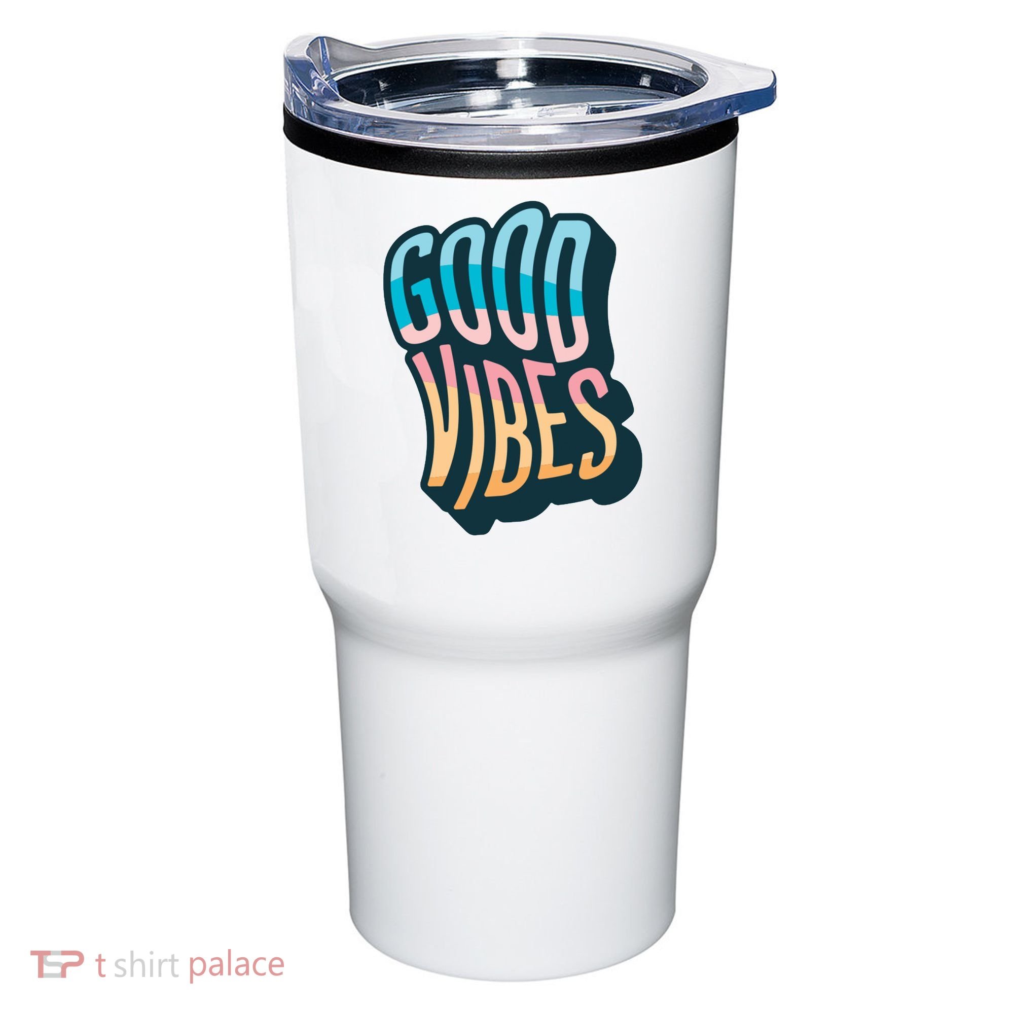 Good Vibes Retro Positive Quote Tumbler