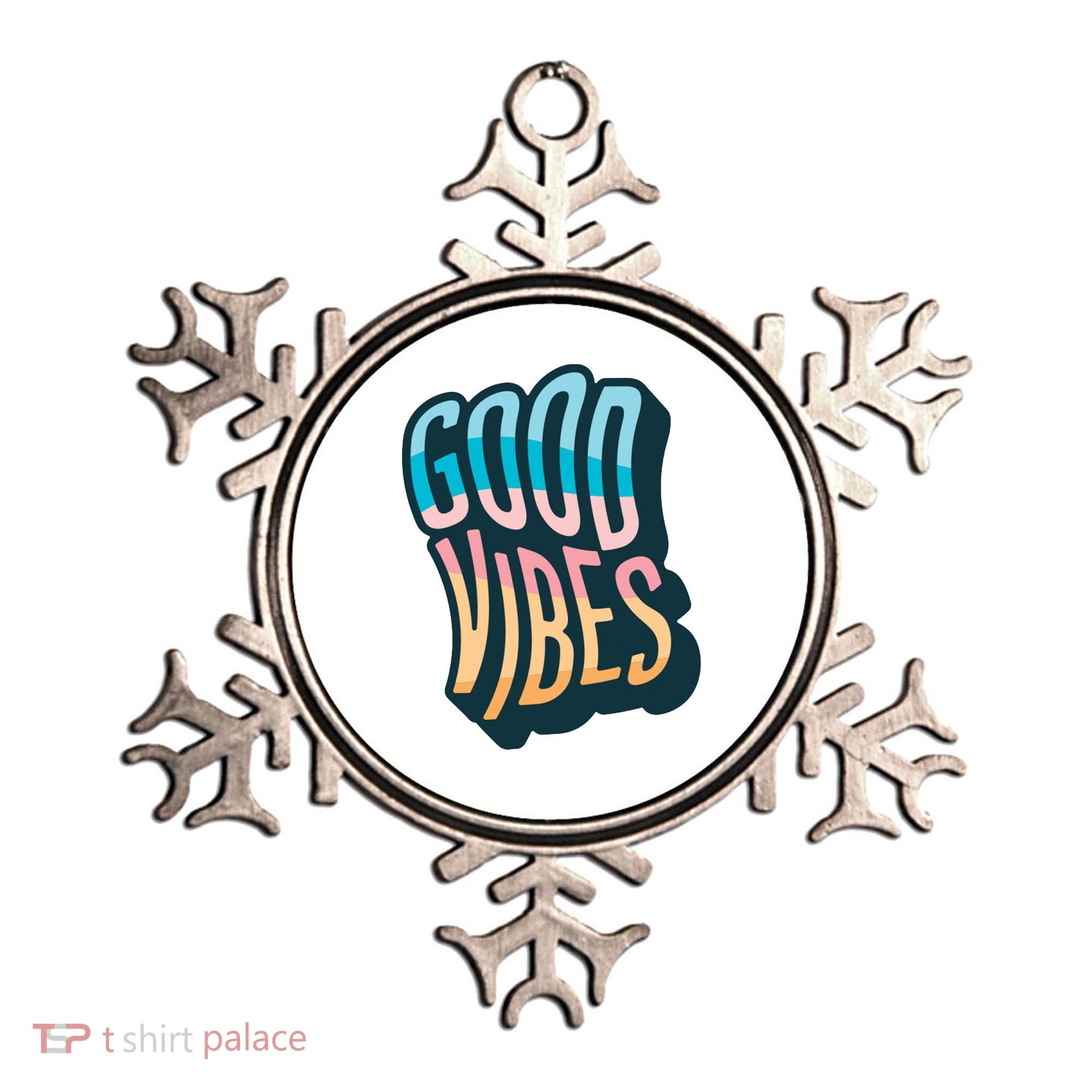 Good Vibes Retro Positive Quote Ornament