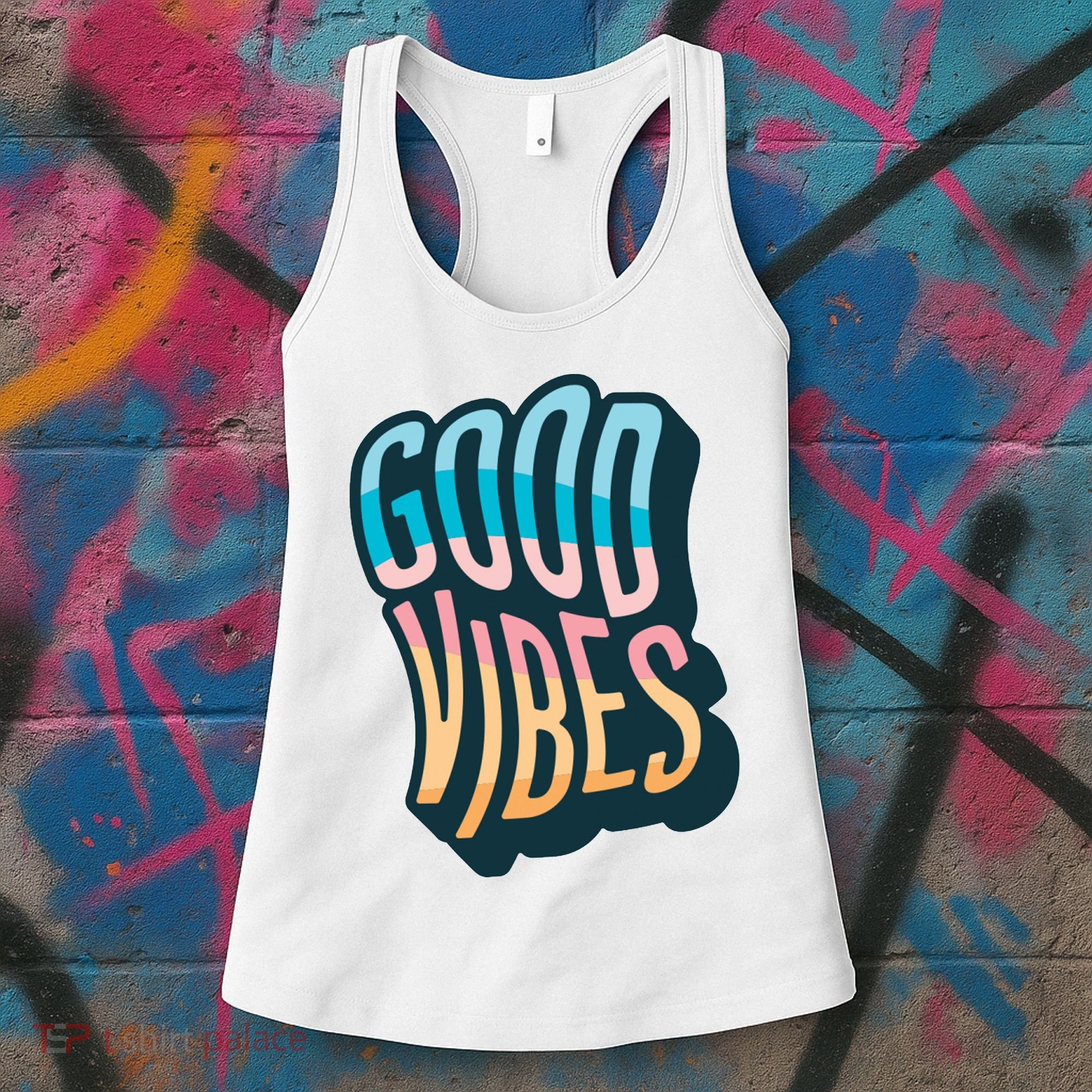 Good Vibes Retro Positive Quote Women's Tank Top