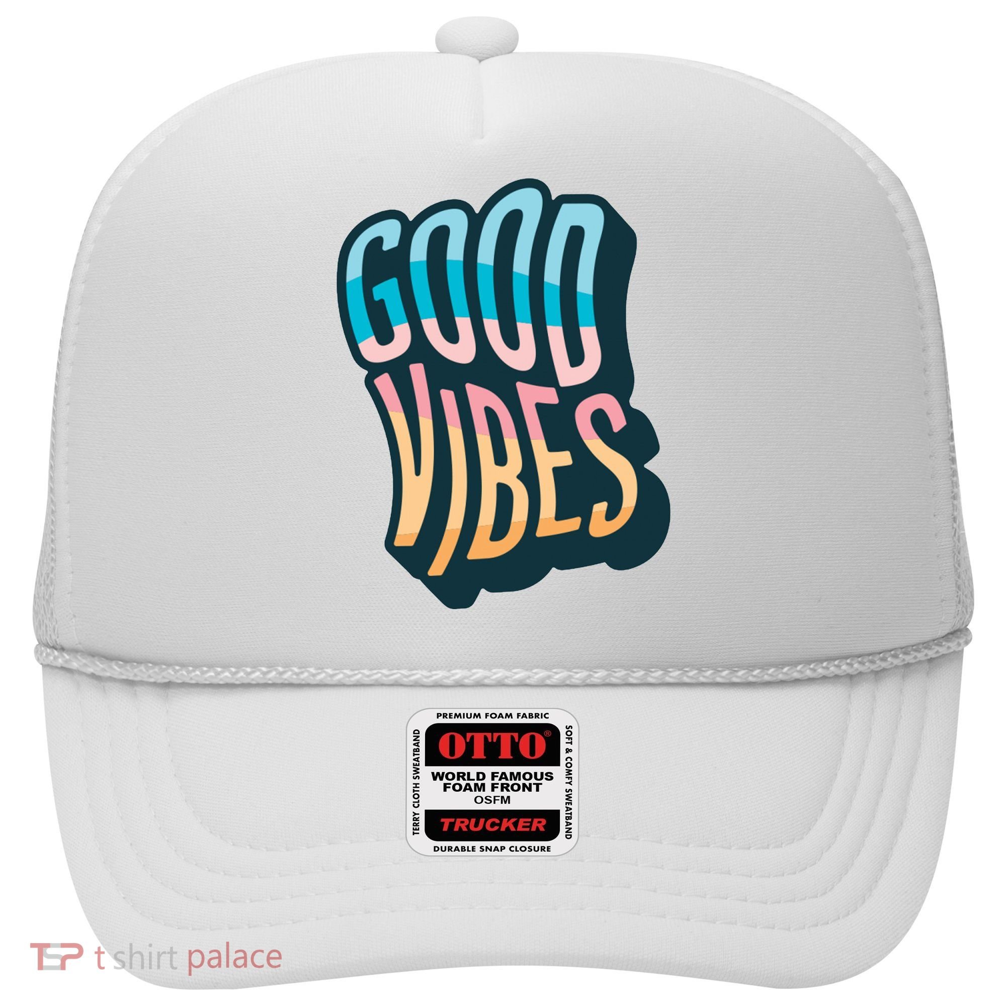 Good Vibes Retro Positive Quote Hat