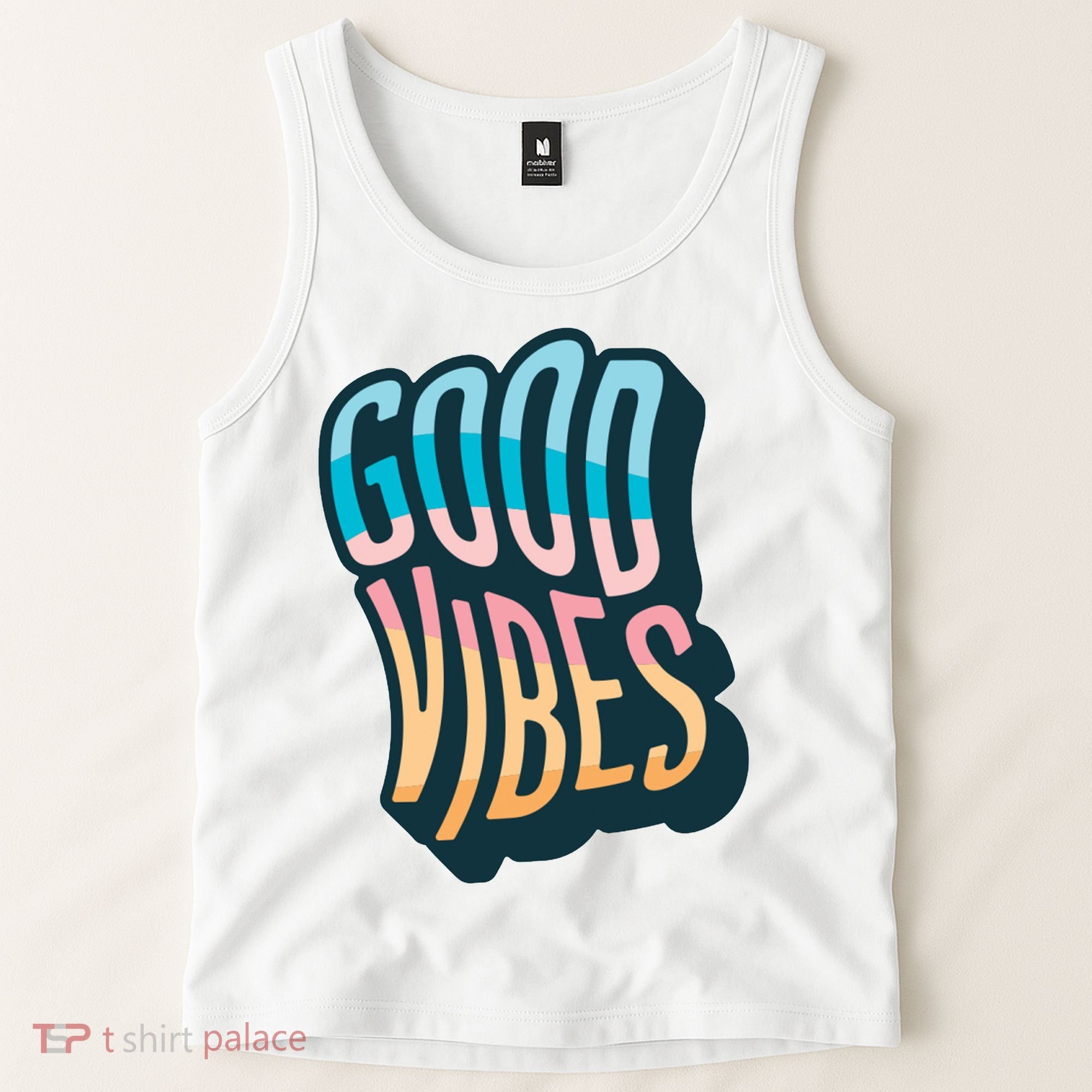 Good Vibes Retro Positive Quote Tank Top