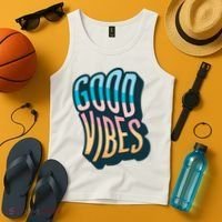 Good Vibes Retro Positive Quote Tank Top thumb 4