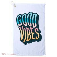 Good Vibes Retro Positive Quote Golf Towel thumb 0