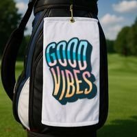 Good Vibes Retro Positive Quote Golf Towel thumb 2