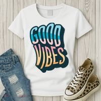 Good Vibes Retro Positive Quote Women's T-Shirt thumb 3