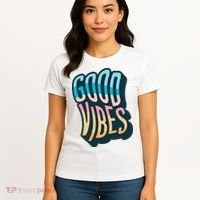 Good Vibes Retro Positive Quote Women's T-Shirt thumb 4