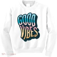 Good Vibes Retro Positive Quote Kids Sweatshirt thumb 0