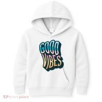 Good Vibes Retro Positive Quote Kids Hoodie thumb 0