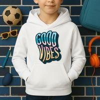 Good Vibes Retro Positive Quote Kids Hoodie thumb 2