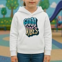 Good Vibes Retro Positive Quote Kids Hoodie thumb 3
