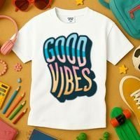 Good Vibes Retro Positive Quote Kids T-Shirt thumb 3