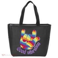 Good Vibration Rainbow Tote Bag thumb 0