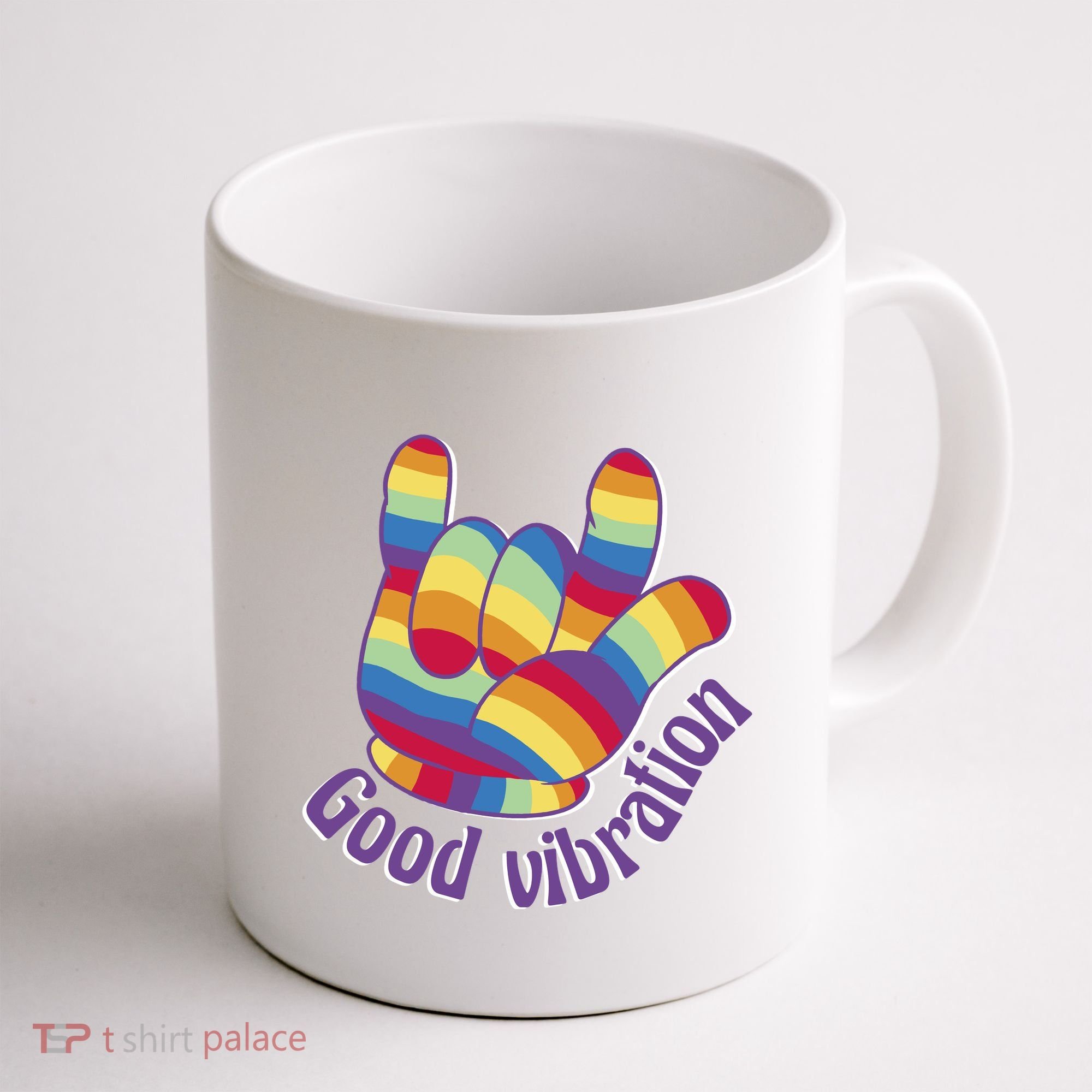 Good Vibration Rainbow Coffee Mug