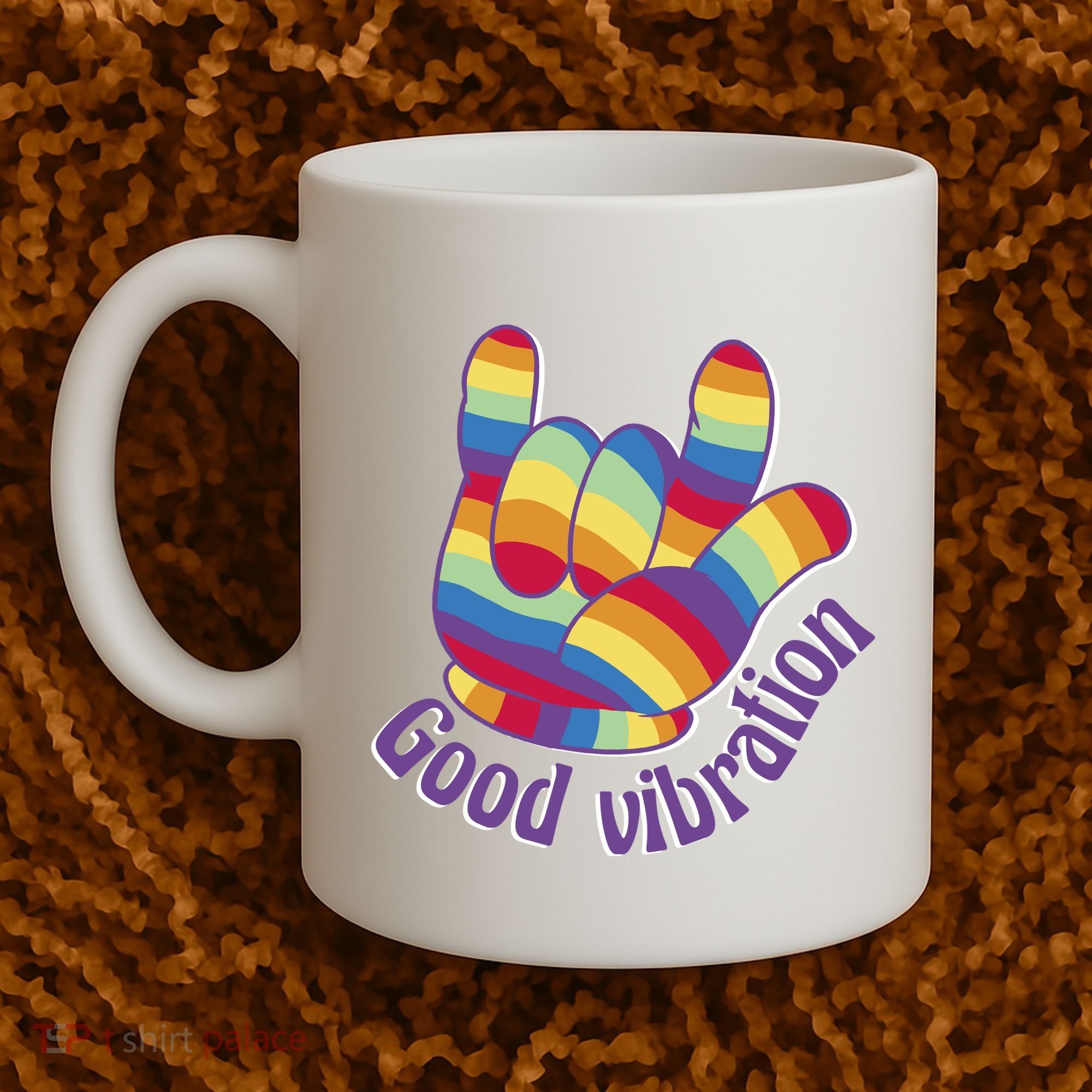 Good Vibration Rainbow Coffee Mug
